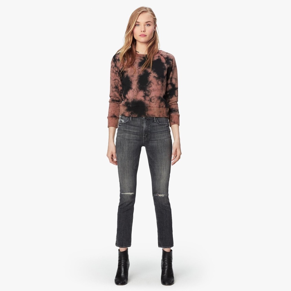 MOTHER The Mid Rise Dazzler Ankle Jean in Open Later